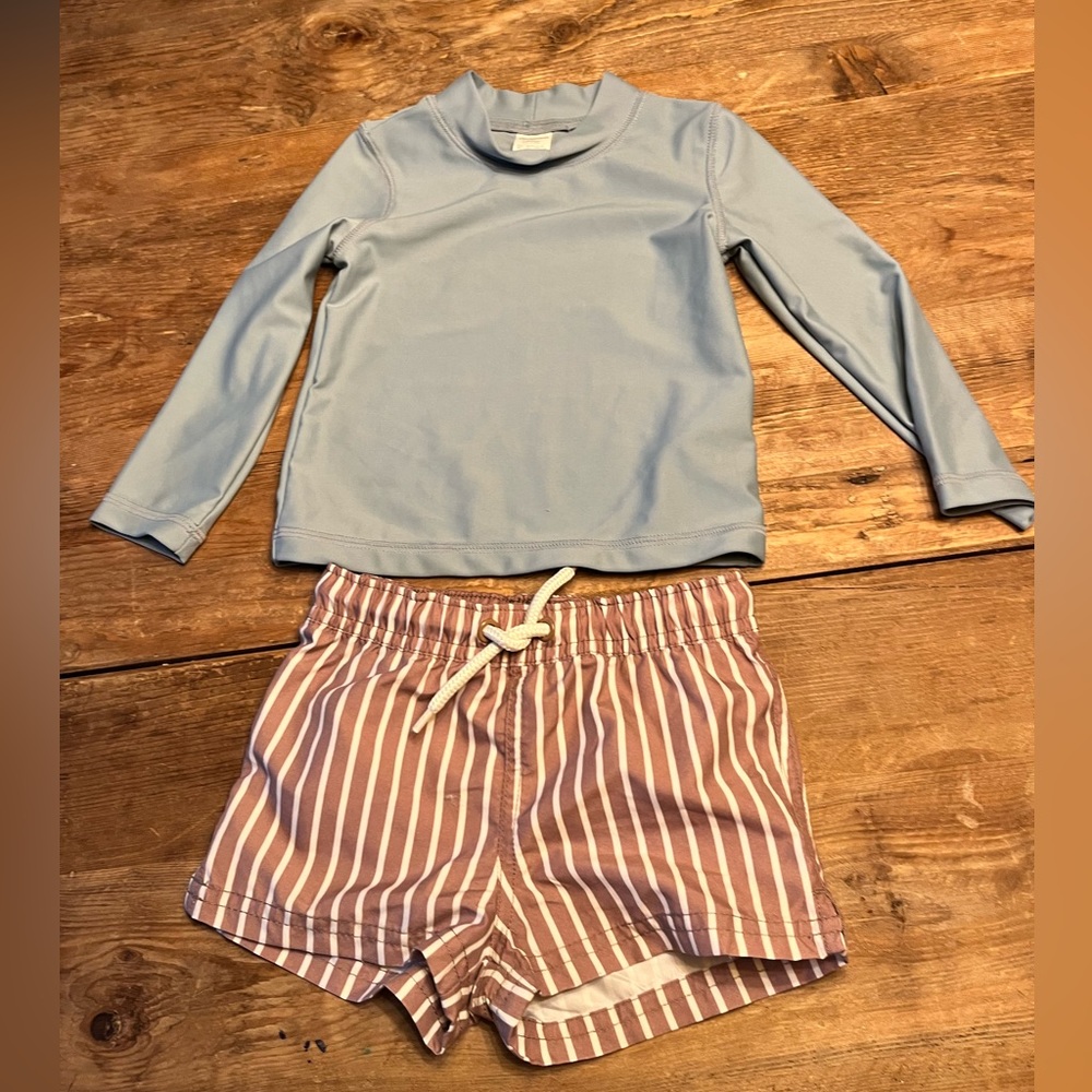 Toddler boys swim shirt & trunks